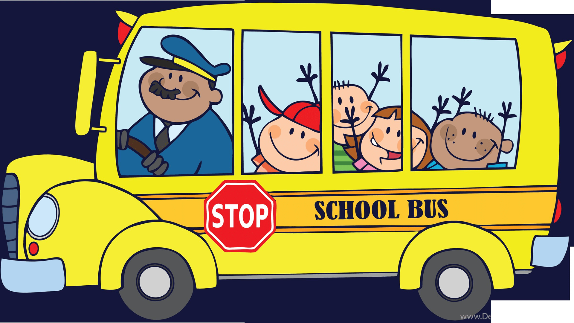 1920x1080 School Bus Cartoon Image HD Wallpaper And Picture Desktop