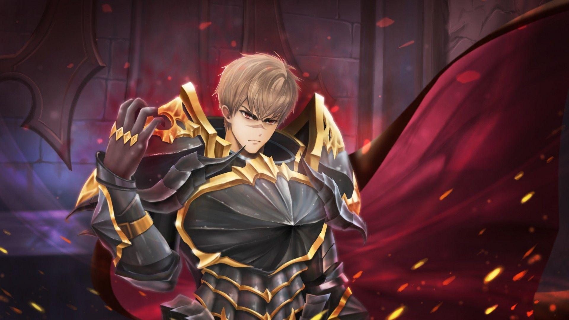 1920x1080 Download 1920x1080 Bernheim, King's Raid, Armor, Knight, Anime Games Wallpaper for Widescreen