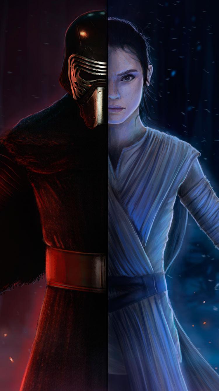 750x1334 The Darkside and The Light Star Wars Last Jedi iPhone Wallpaper. Free Computer Desktop Wallpaper
