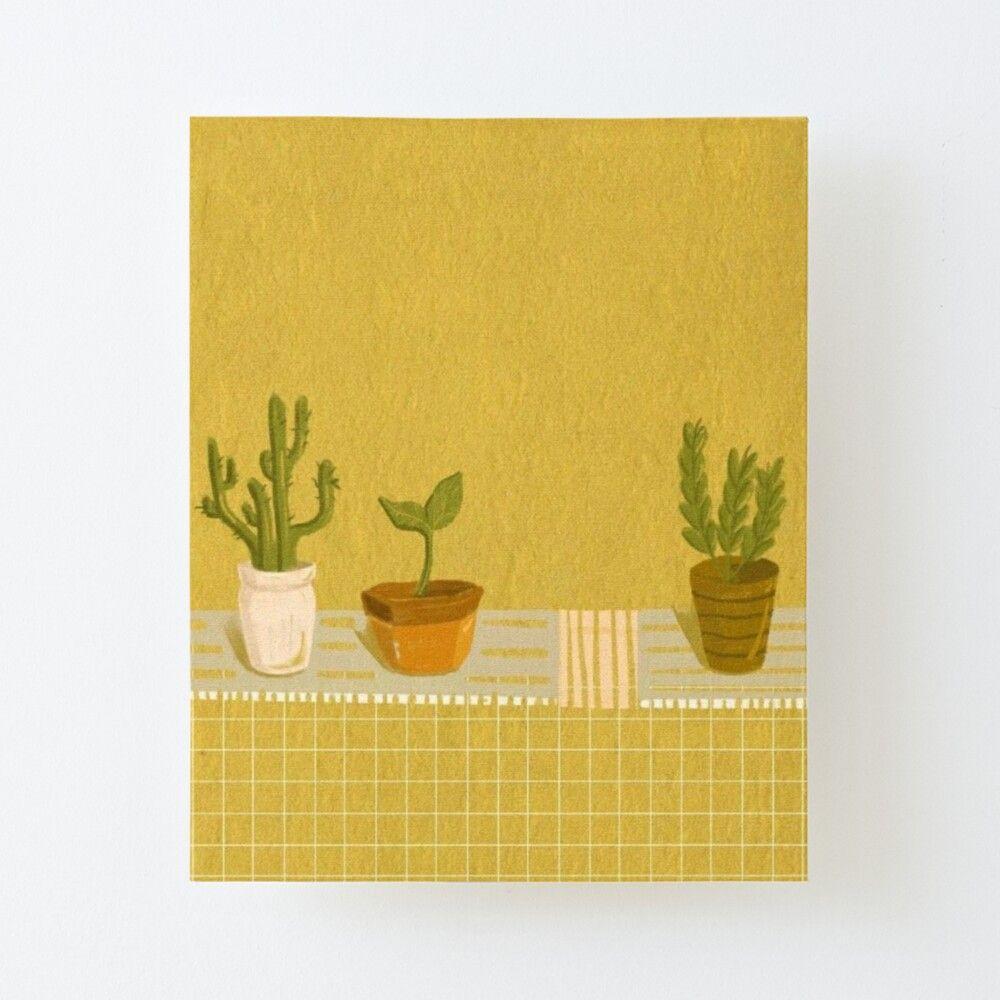 1000x1000 yellow cactus wallpaper Art Board Print