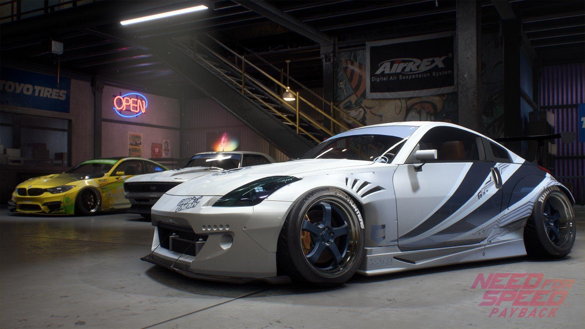 1920x1080 Wallpaper Need For Speed: Payback, Nissan 350Z white car 1920x1080