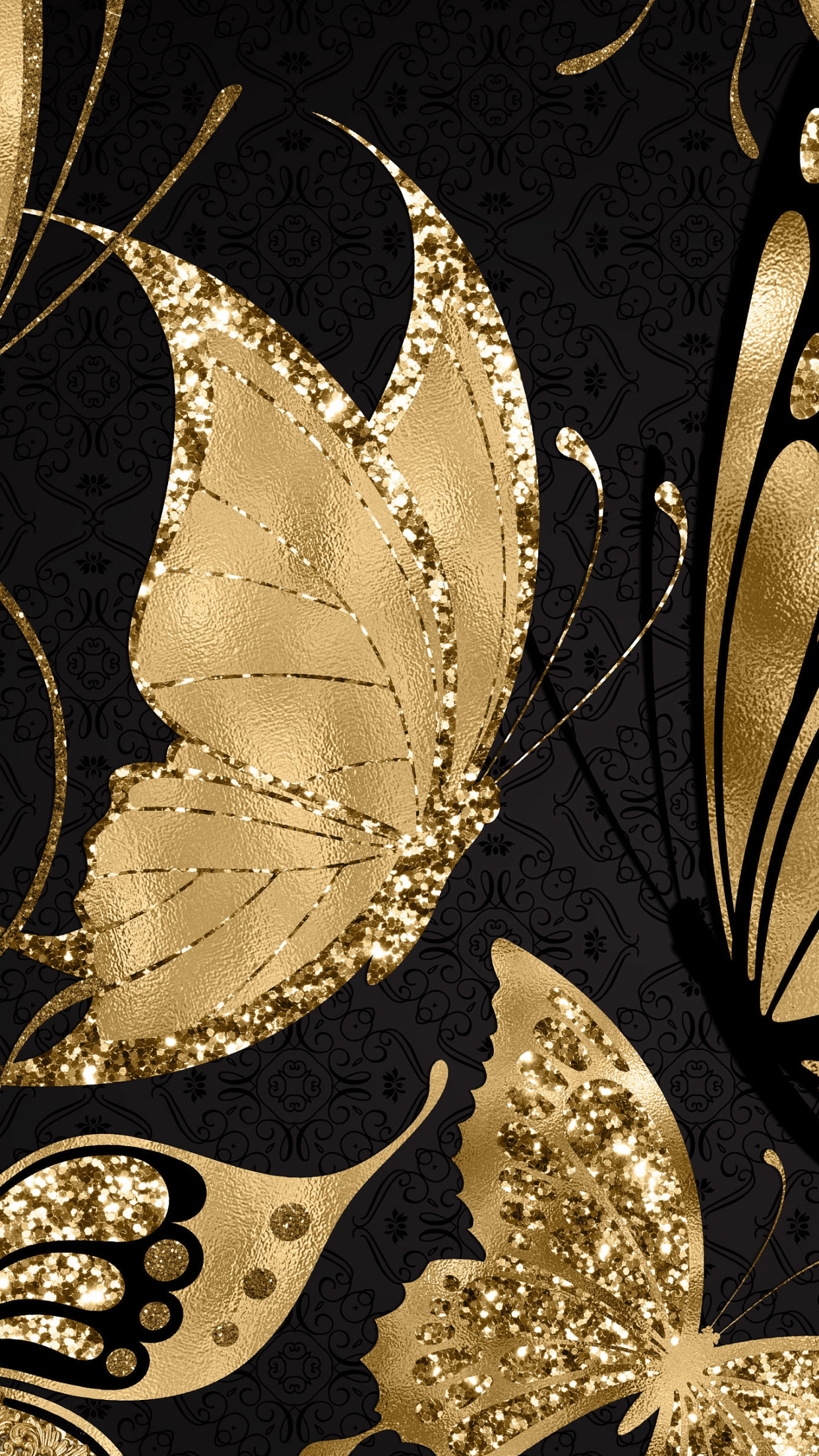 gold butterfly wallpaper