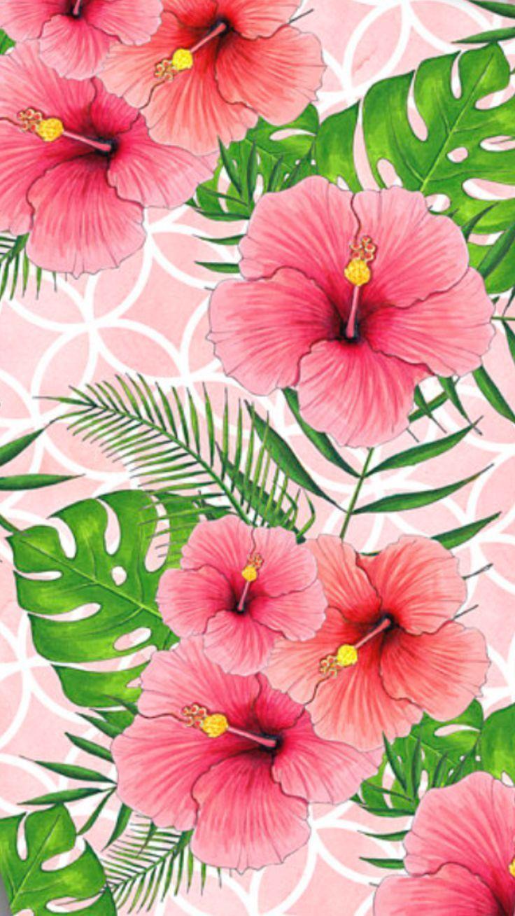 736x1308 Pattern Sfondi Tropical Floral Pattern. Ilustrações florais