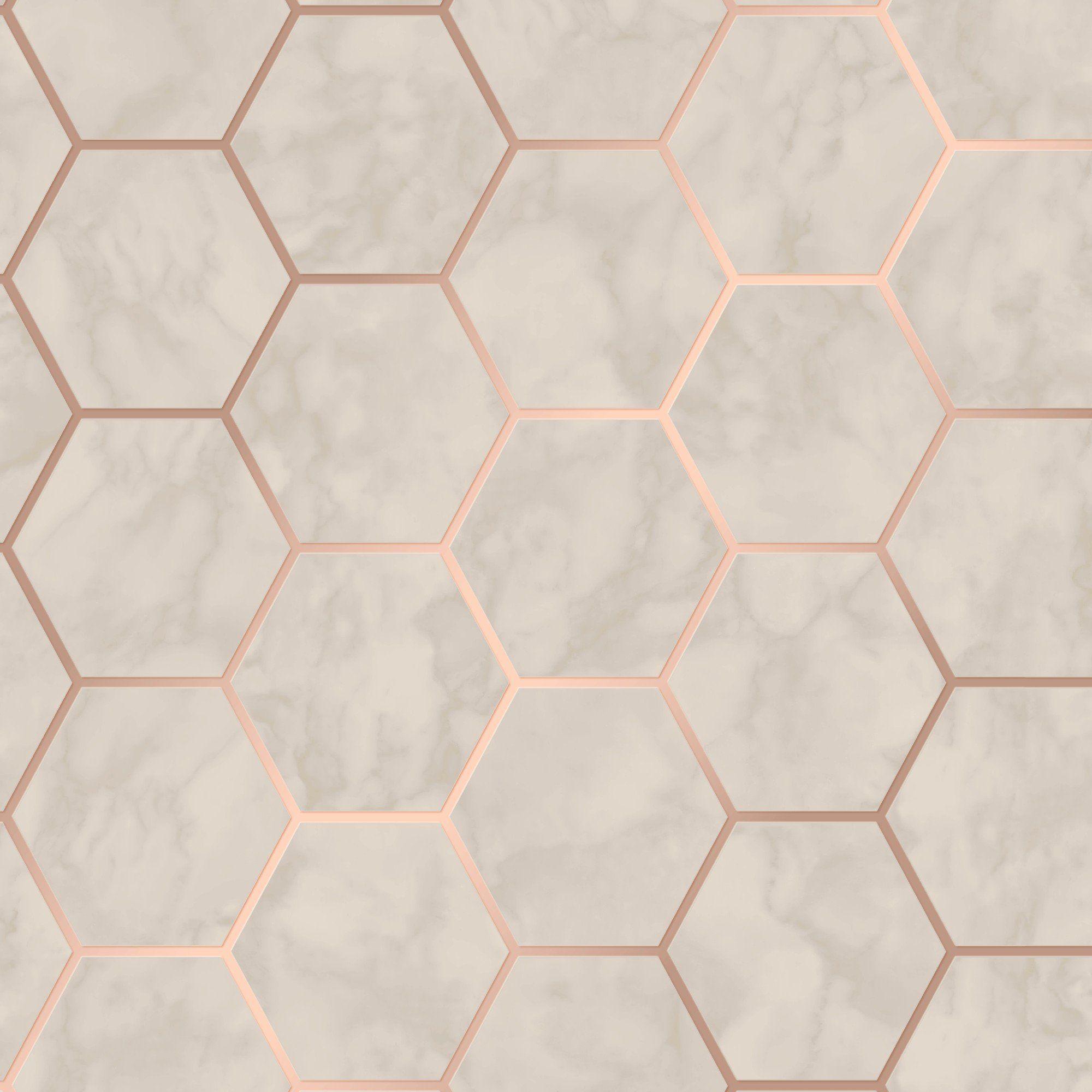 2000x2000 CWV Wallpaper. Hex Marble Rose Gold