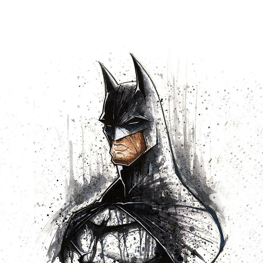 1024x1024 Batman Face Painting Hero Art Illustration Wallpaper