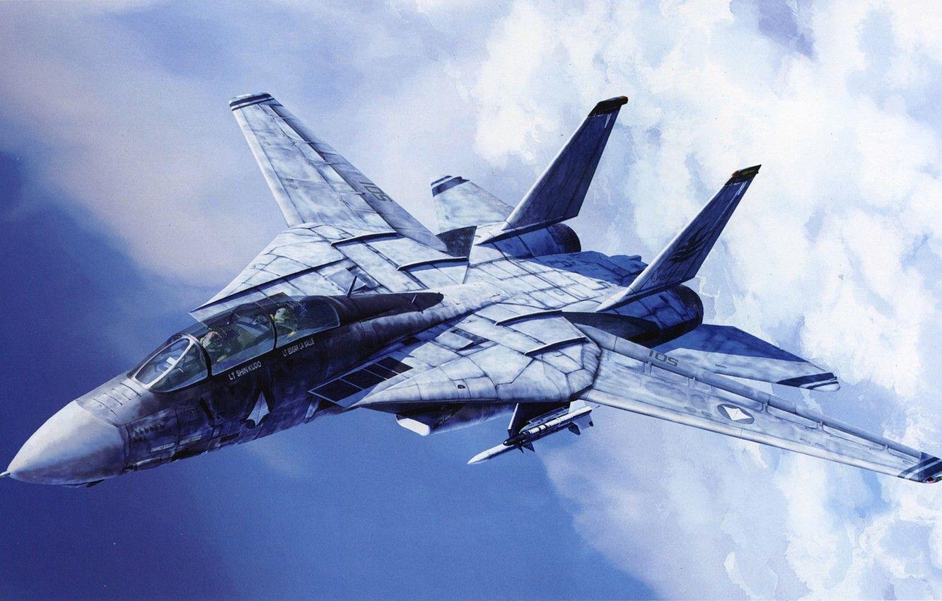 1332x850 Wallpaper Grumman, Tomcat, F- Artwork, Aircraft image for desktop, section авиация