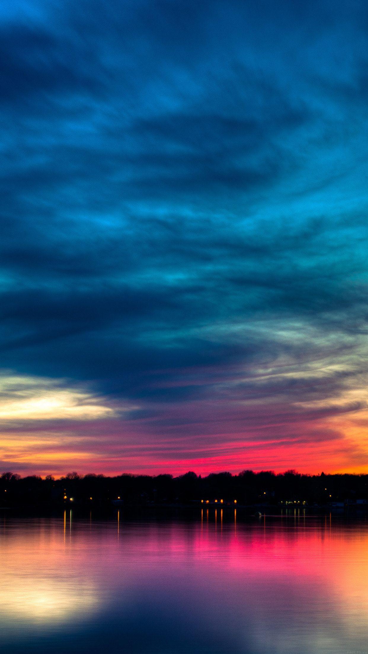 1242x2208 Sunset at the waterside