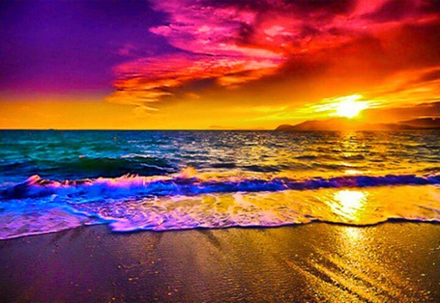 Rainbow Sunset Wallpapers Top Free Rainbow Sunset Backgrounds Wallpaperaccess 