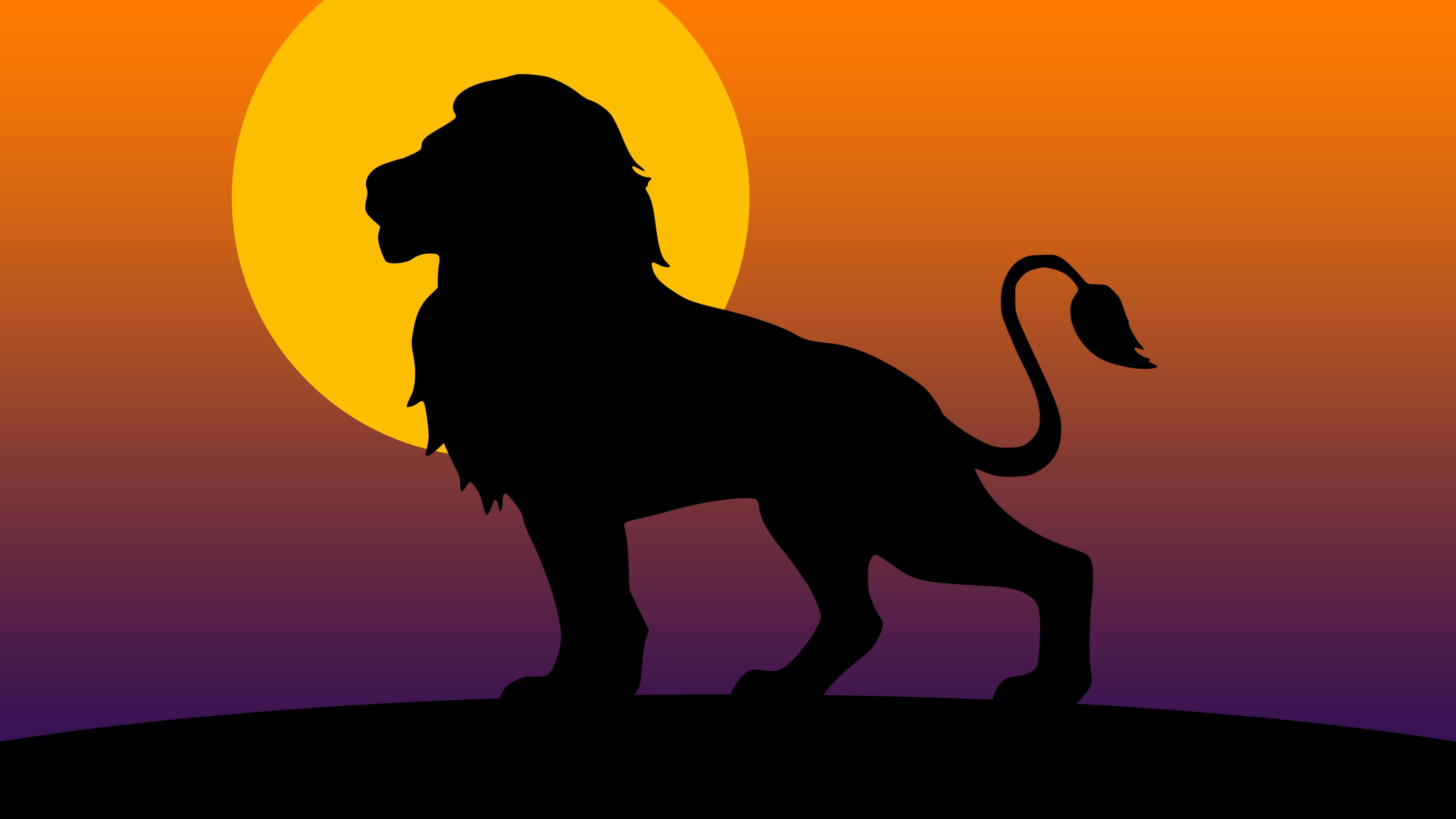 5760x3240 Lion Silhouette in the Sunset 5k Retina Ultra HD Wallpaper