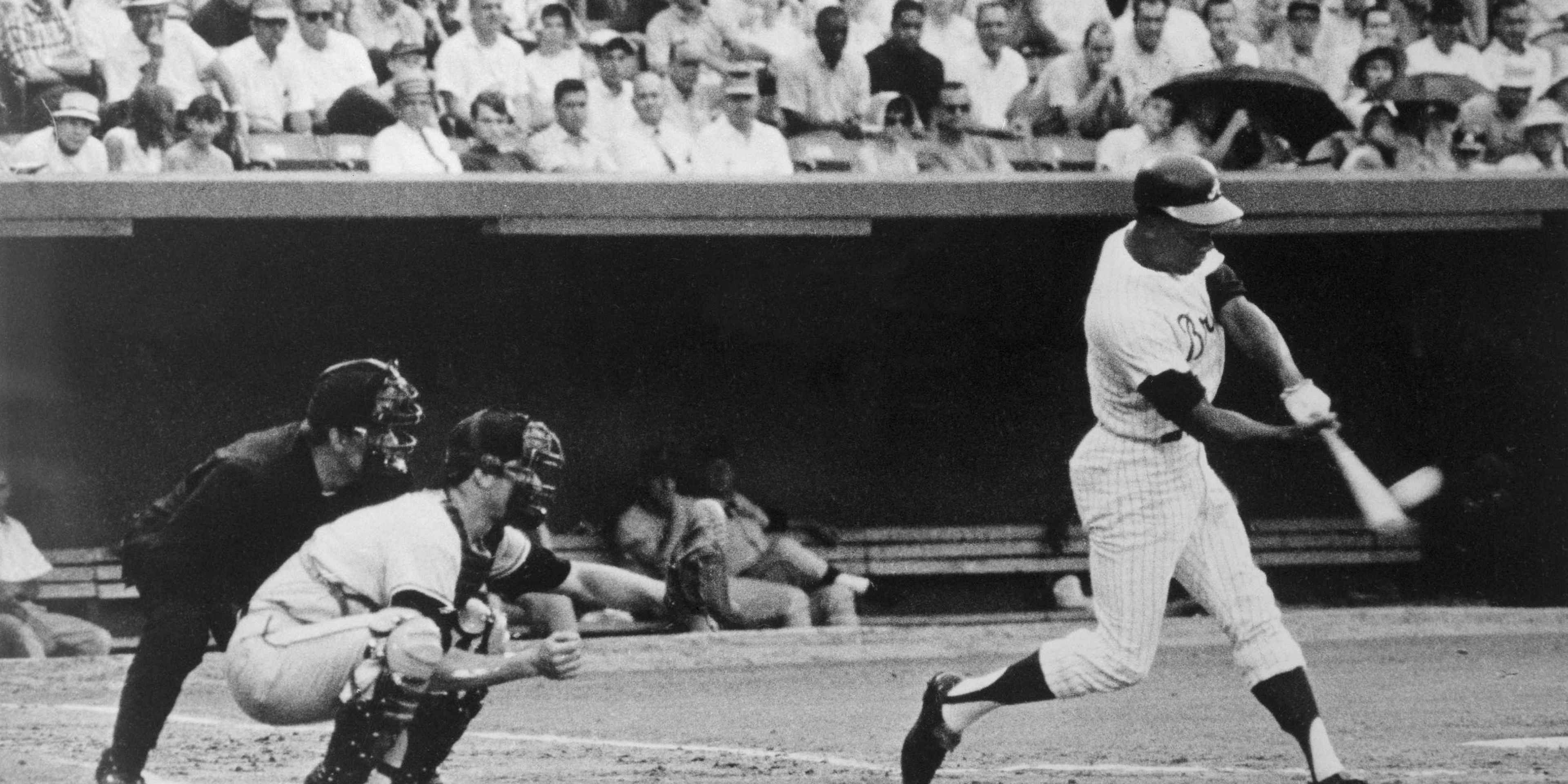 3840x1920 Hank Aaron hits 500th homer. July 1968
