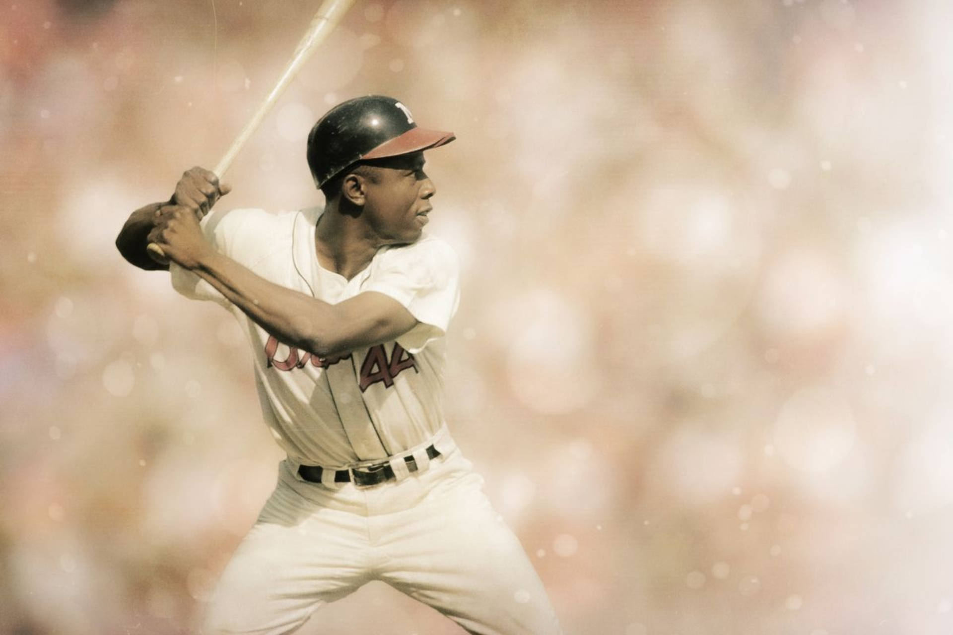 1920x1280 Download free Hank Aaron Bokeh Background Wallpaper