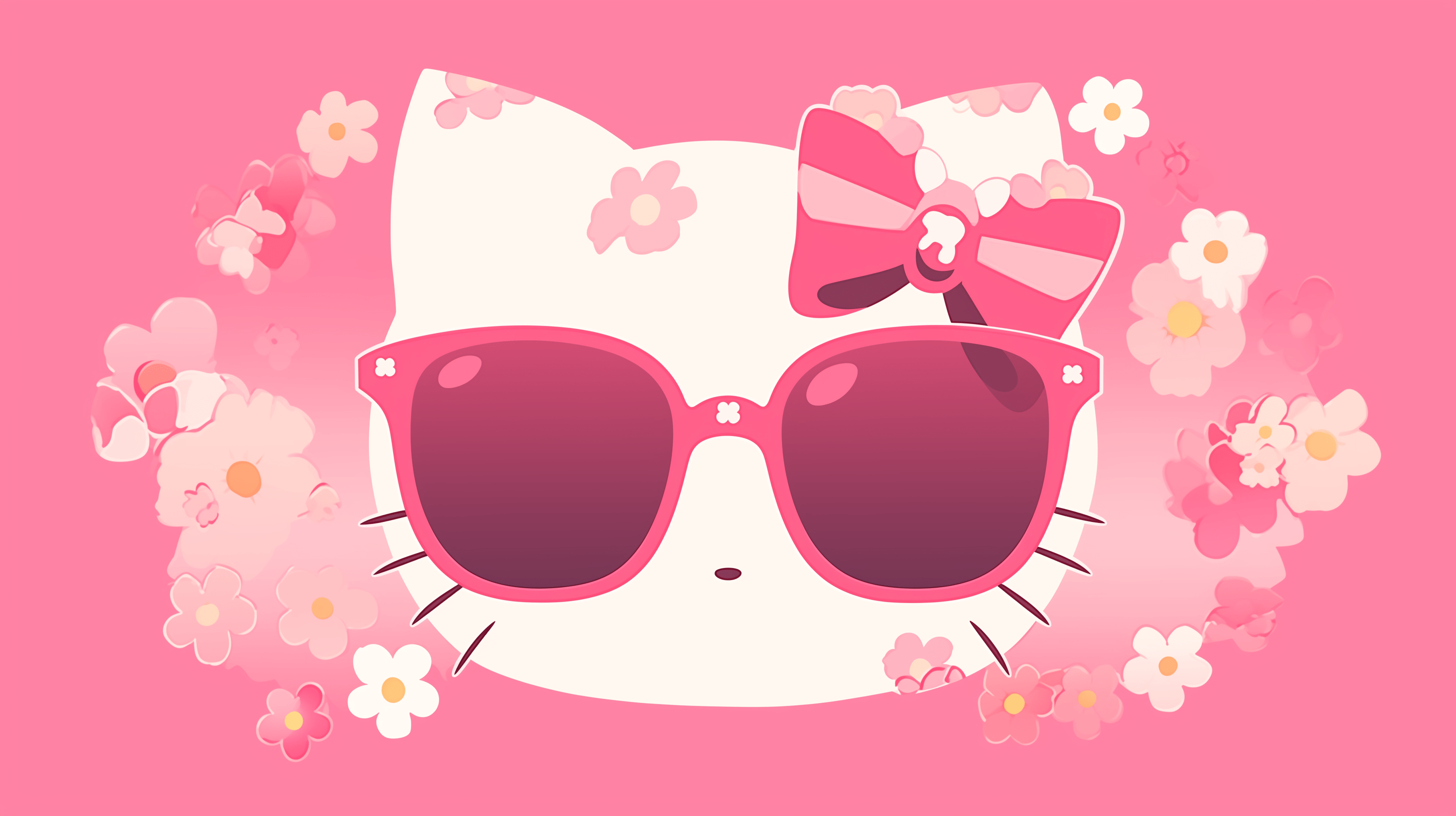 2912x1632 Hello Kitty Chic Sunglasses HD Wallpaper