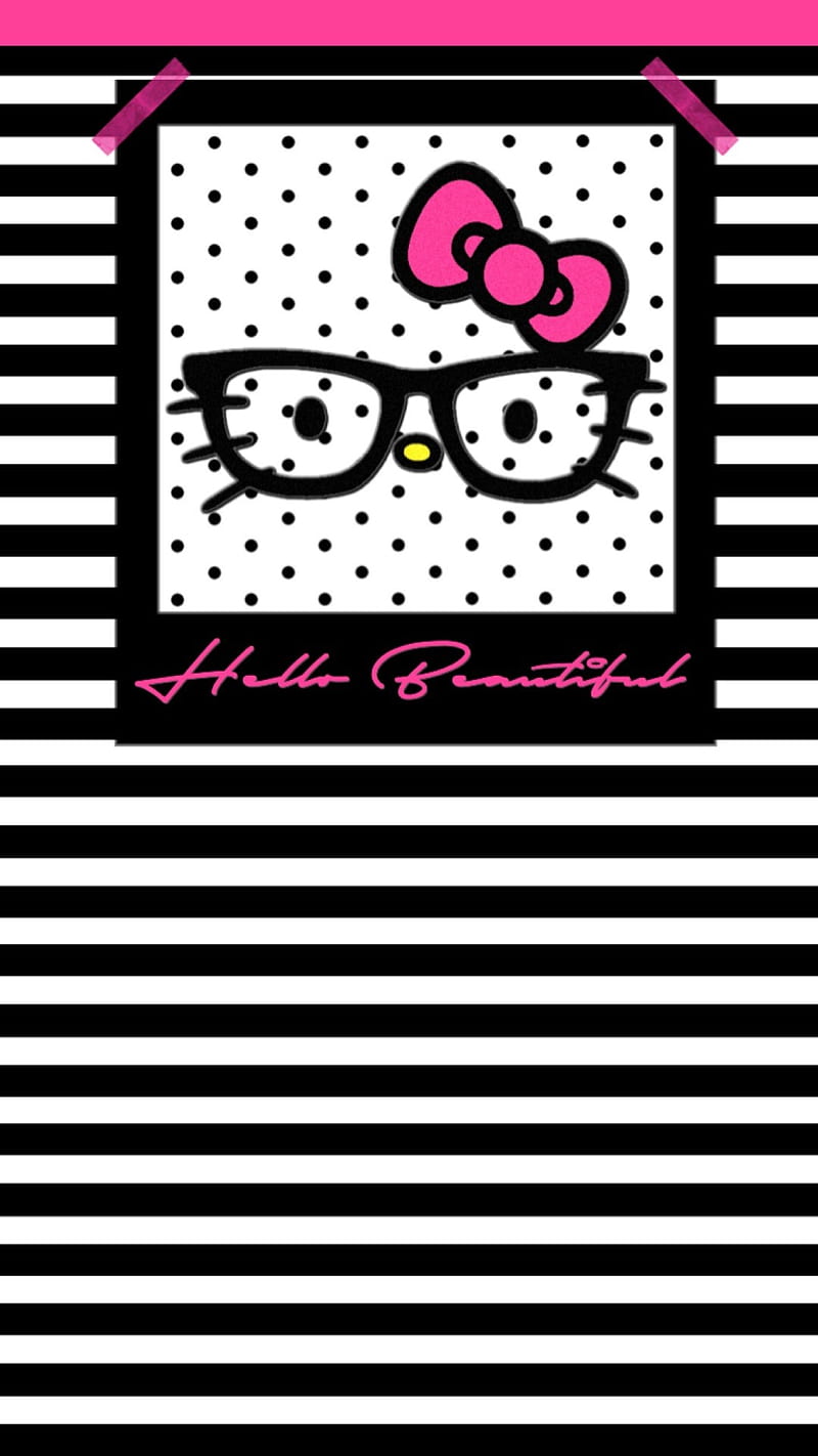 800x1422 Hello kitty, stripes, themes, HD phone wallpaper