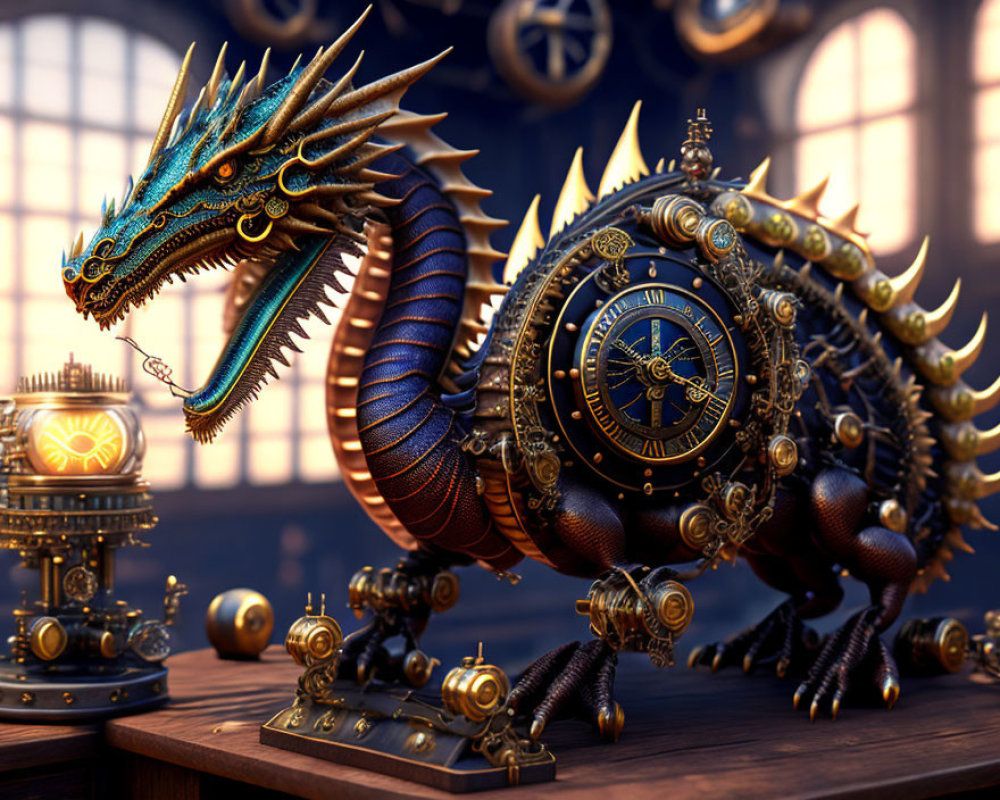 1000x800 Atompunk Mechanical Dragon In A Garage, Draconic Robot, Robotic Dragon, Visible Mechanical Details, Vacuum Lamps, Diodes, Capacitors, Coils, Plastic, Hoses, Round Shapes, Atomicpunk, Atompunk, 50s Sci Fi, 60s Sci Fi, Pulp Sci Fi, Incandescent Lamps