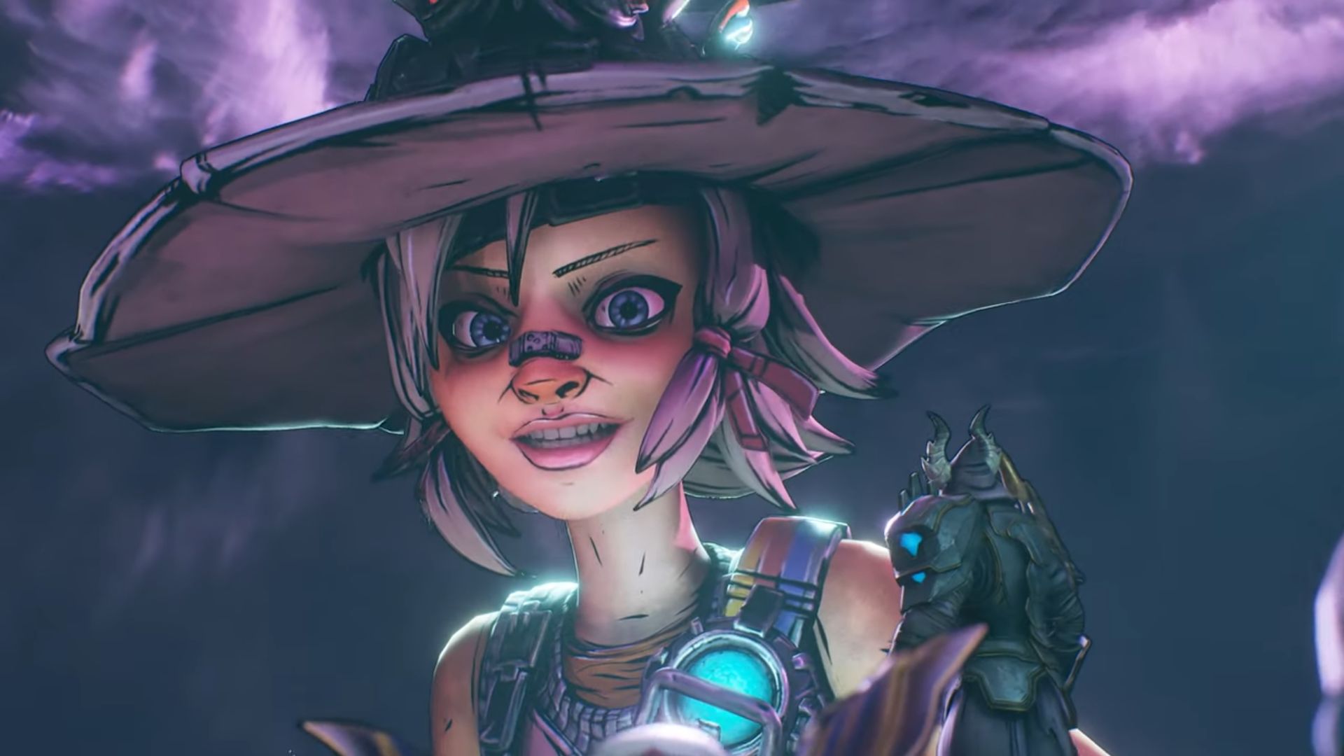 1920x1080 Tiny Tina's Wonderlands showcases a massive, clockpunk dragon