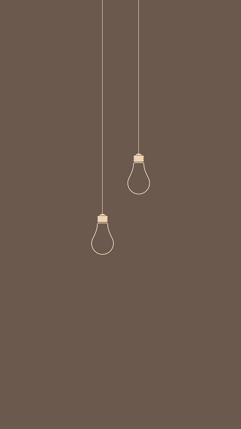 800x1422 Light Bulb, brown, flat, minimal, HD phone wallpaper