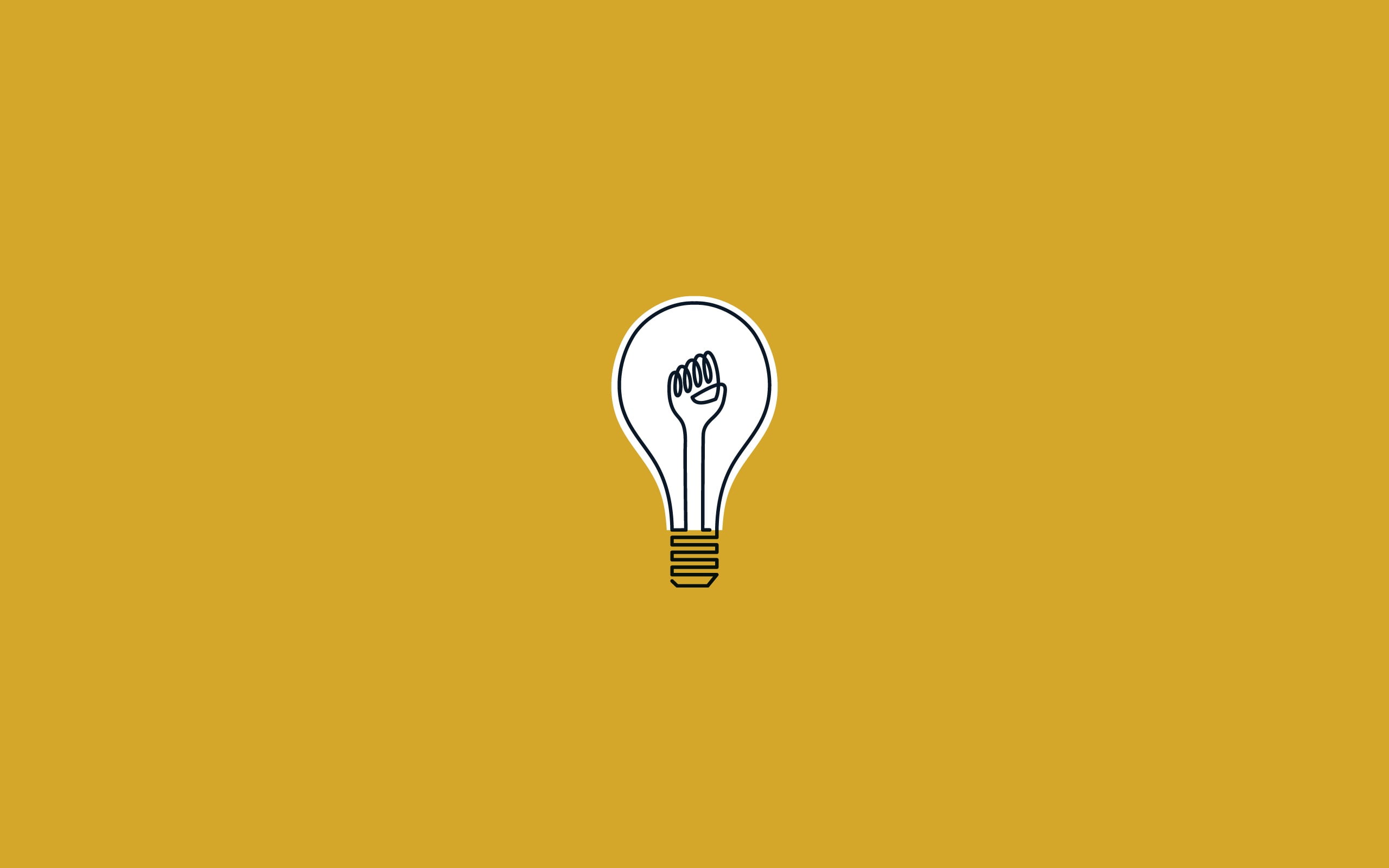 2560x1600 Idea logo, light bulb, minimalism, depth of field HD wallpaper