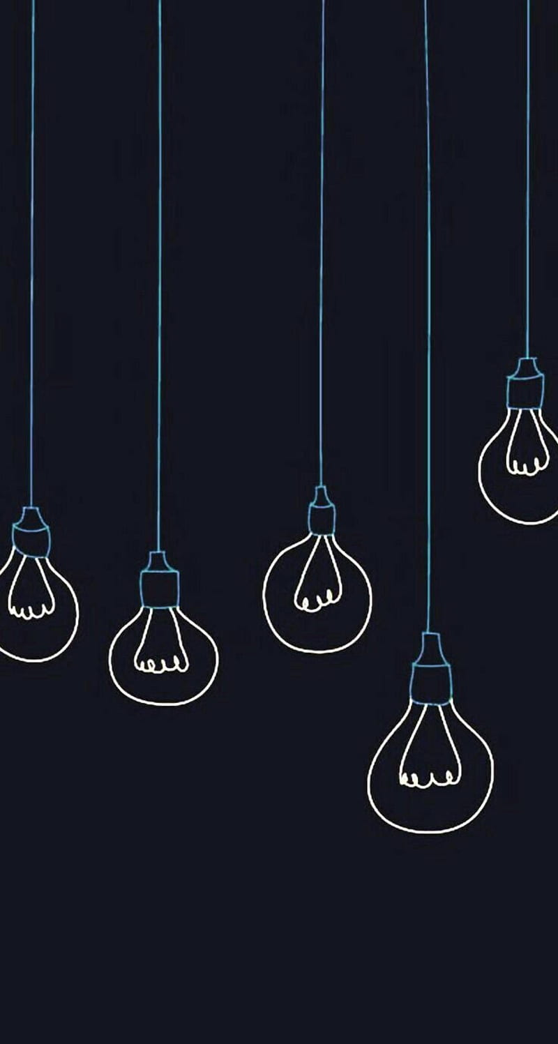800x1497 Lightbulbs, black, cute, simple, HD phone wallpaper