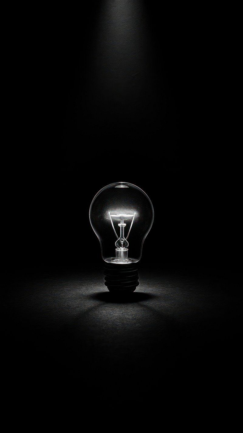 800x1422 Light Bulb Black And White Image Wallpaper