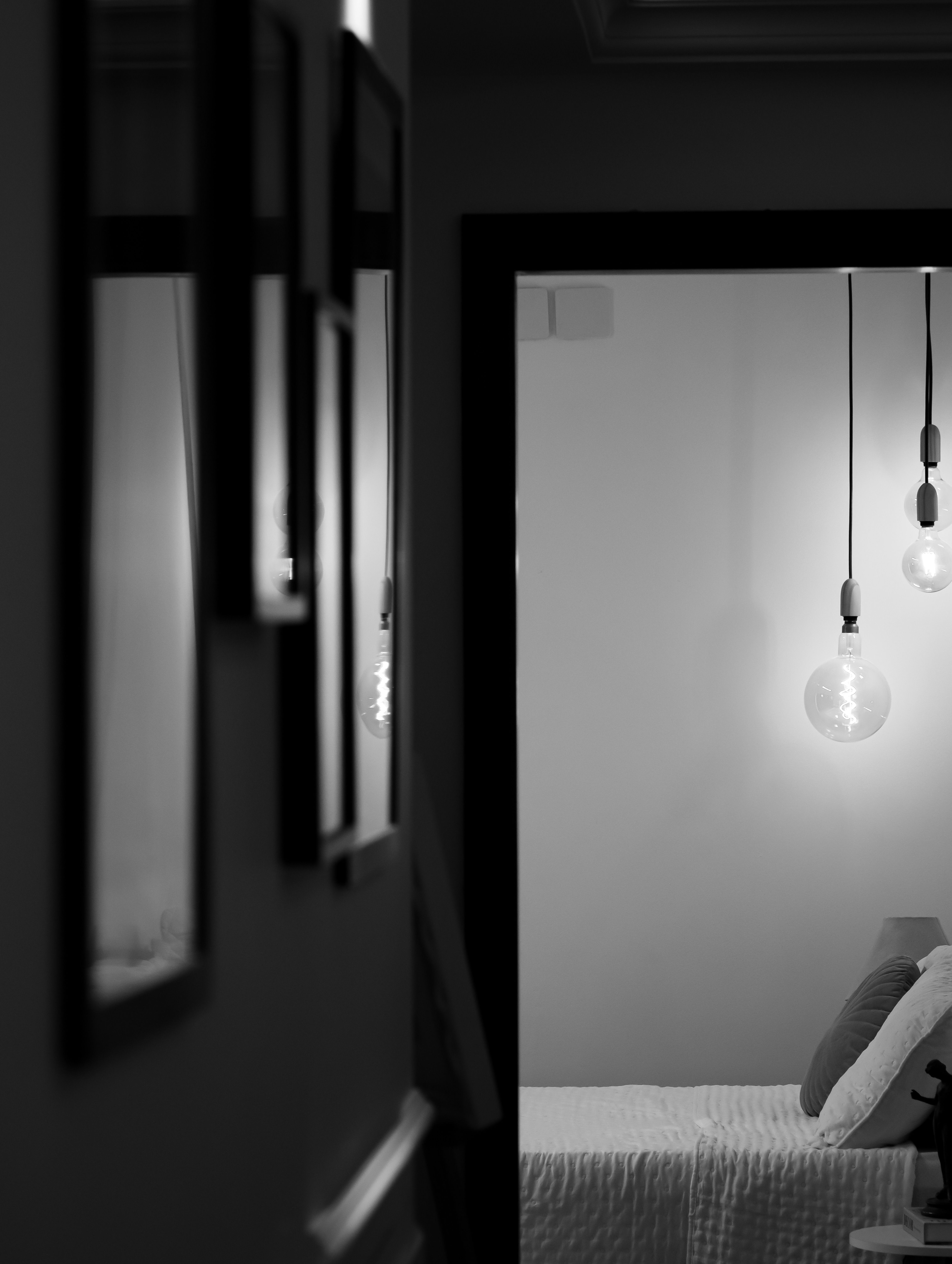 4592x6096 Modern Minimalist Bedroom with Edison Bulbs · Free