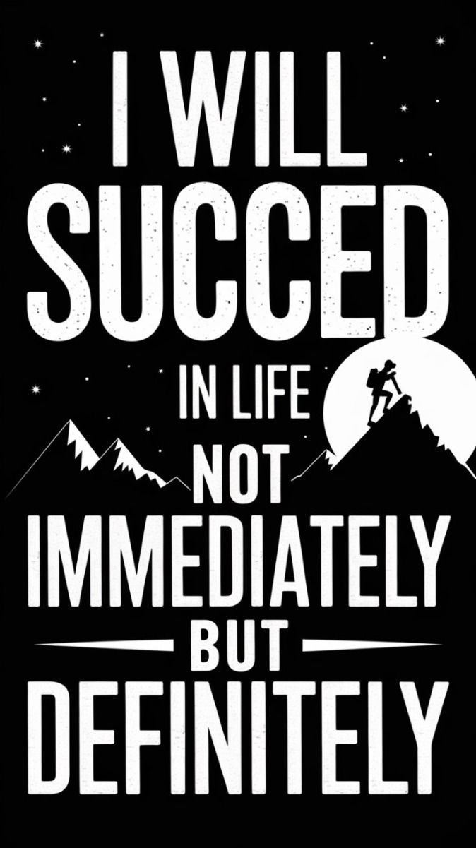 674x1201 I WILL SUCCED IN LIFE NOT IMMEDIATELY BUT DEFINITELY