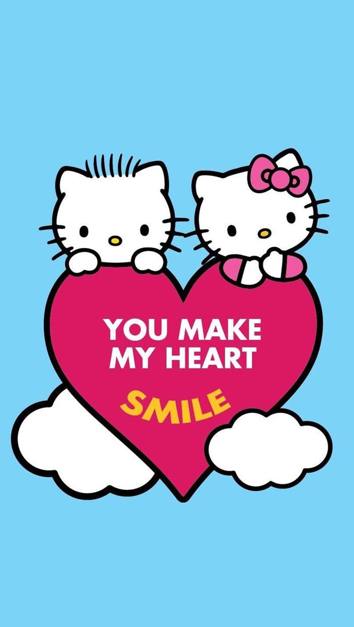 700x1238 Hello kitty & Dear Daniel. Heart to heart wallpaper matching hello kitty, Hello kitty valentines