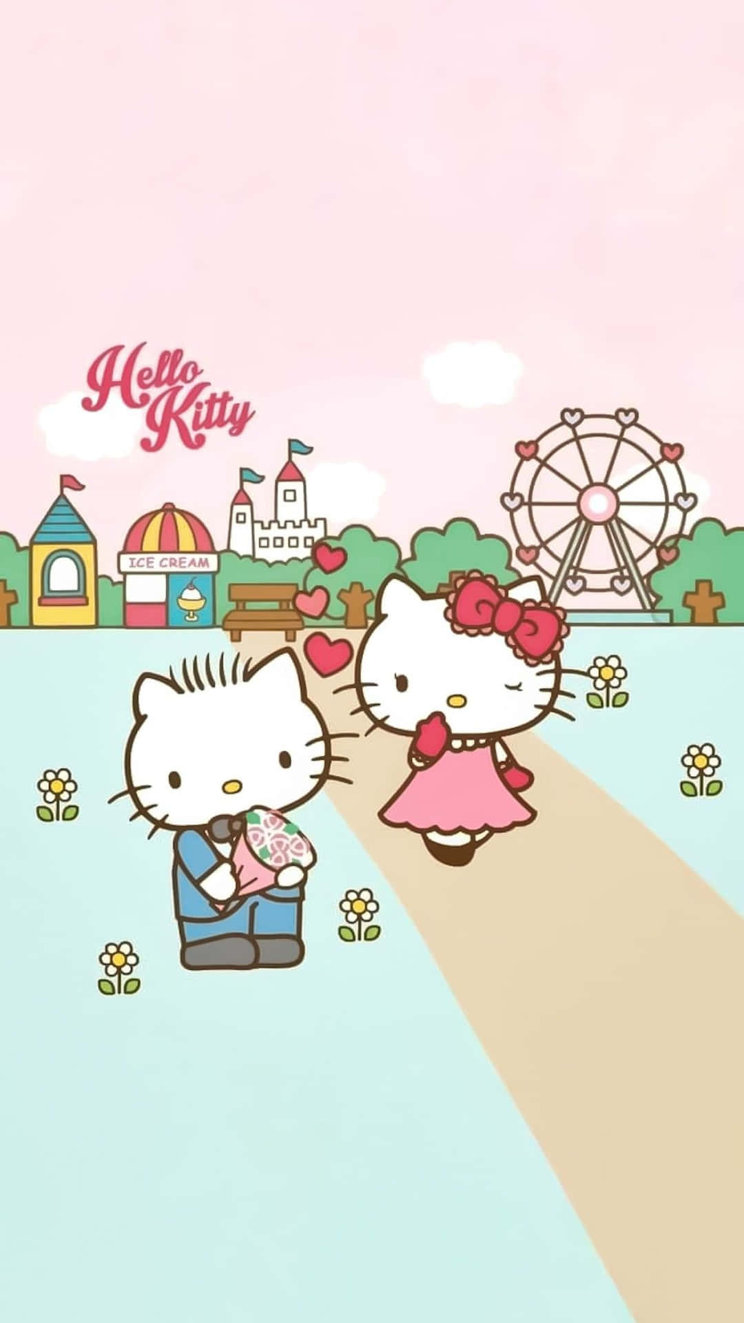 1080x1920 Hello Kitty And Daniel Wallpaper
