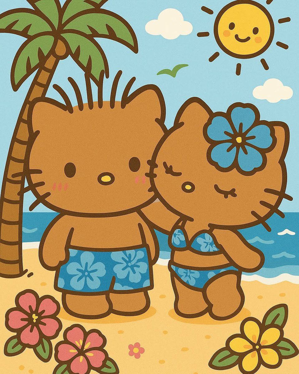 960x1200 hello kitty & dear daniel beach day ☀️⛱️
