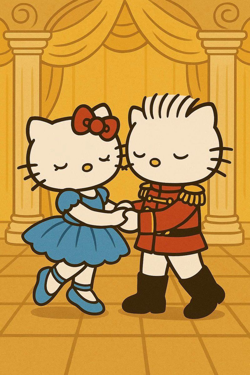 800x1200 Hello Kitty and Dear Daniel dance in the Nutcracker Play #GPT4O #bingimagecreator #hellokitty #deardaniel #aiarts