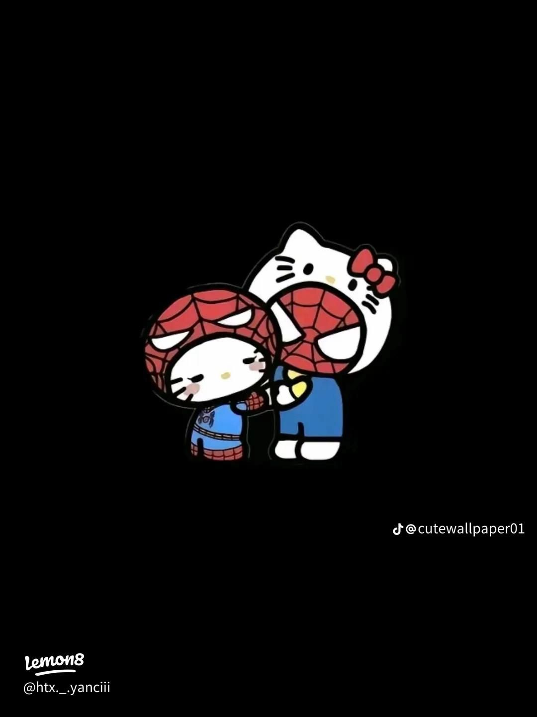 1080x1442 Cute Spiderman & Hello Kitty Wallpaper for Your Phone!