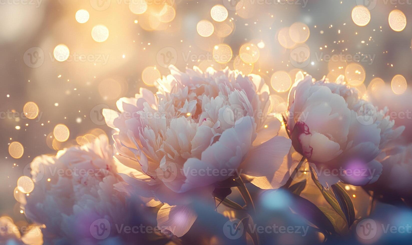 1646x980 A bouquet of white peonies with a blurry background