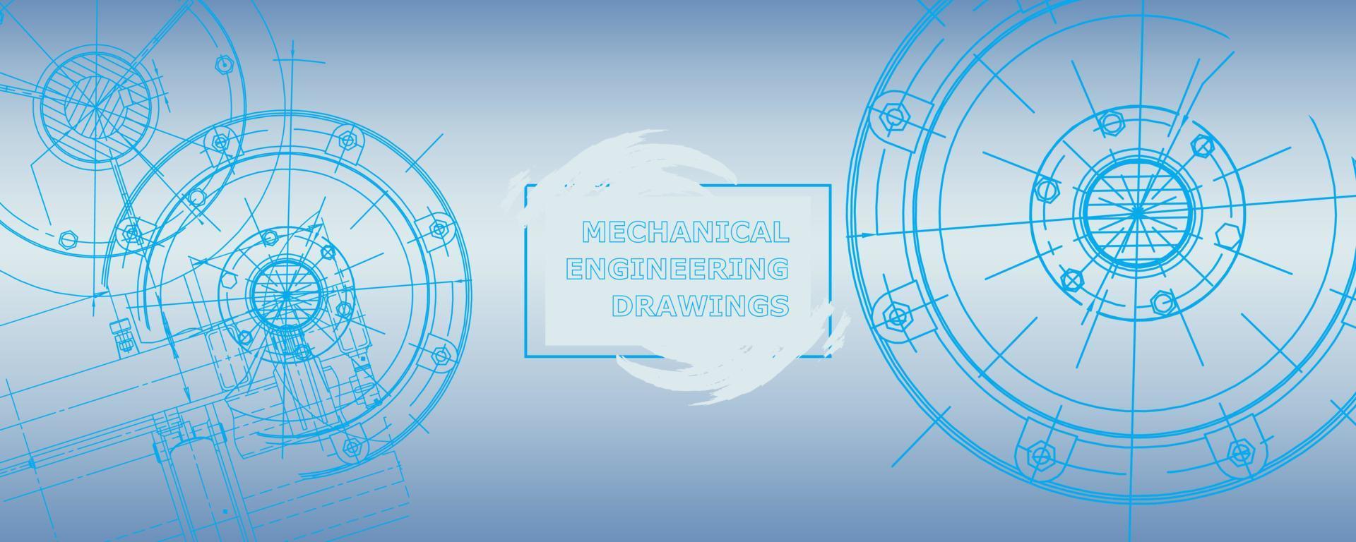 1920x768 Abstract background concept mechanical engineering drawing. Engineering wallpaper