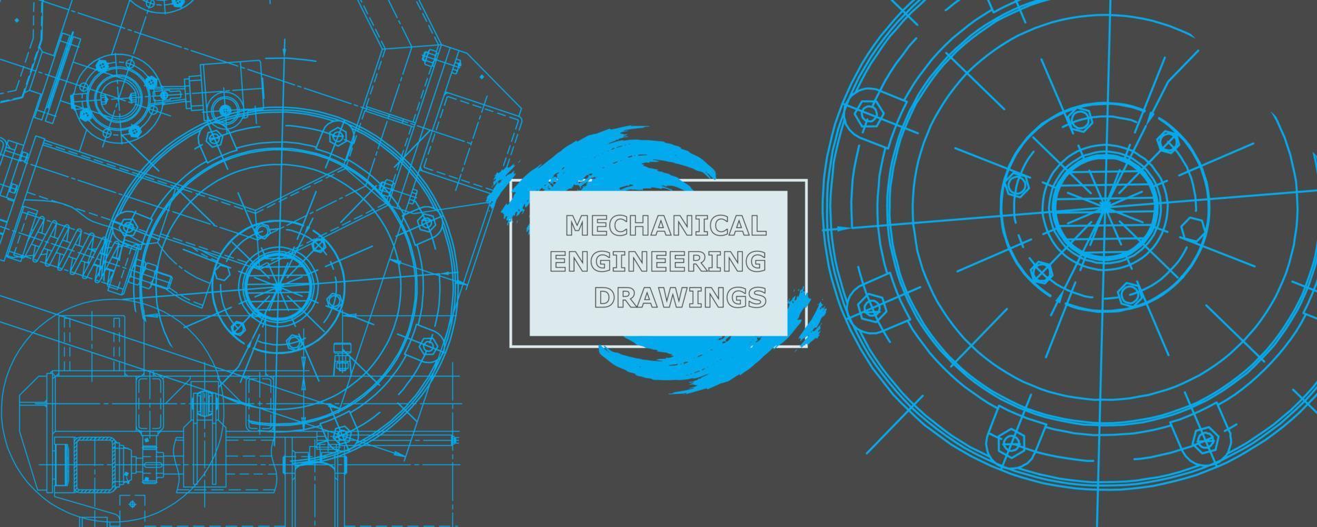 1920x768 Abstract background concept mechanical engineering drawing. Engineering wallpaper