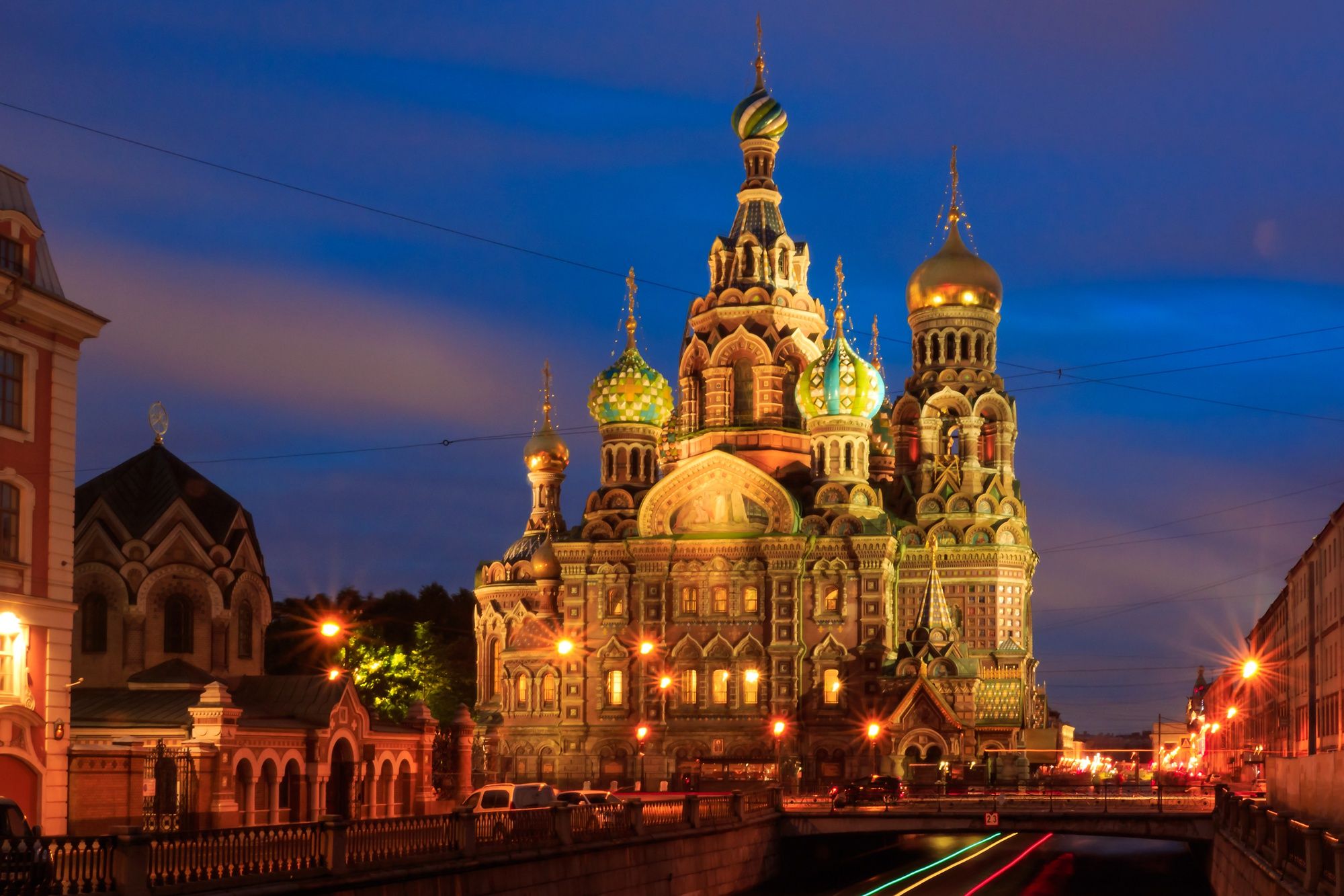 2000x1333 Wallpaper Saint Petersburg, temple, Russia, night city, Church Of The Savior On Blood for mobile and desktop, section город, resolution 2000x1333