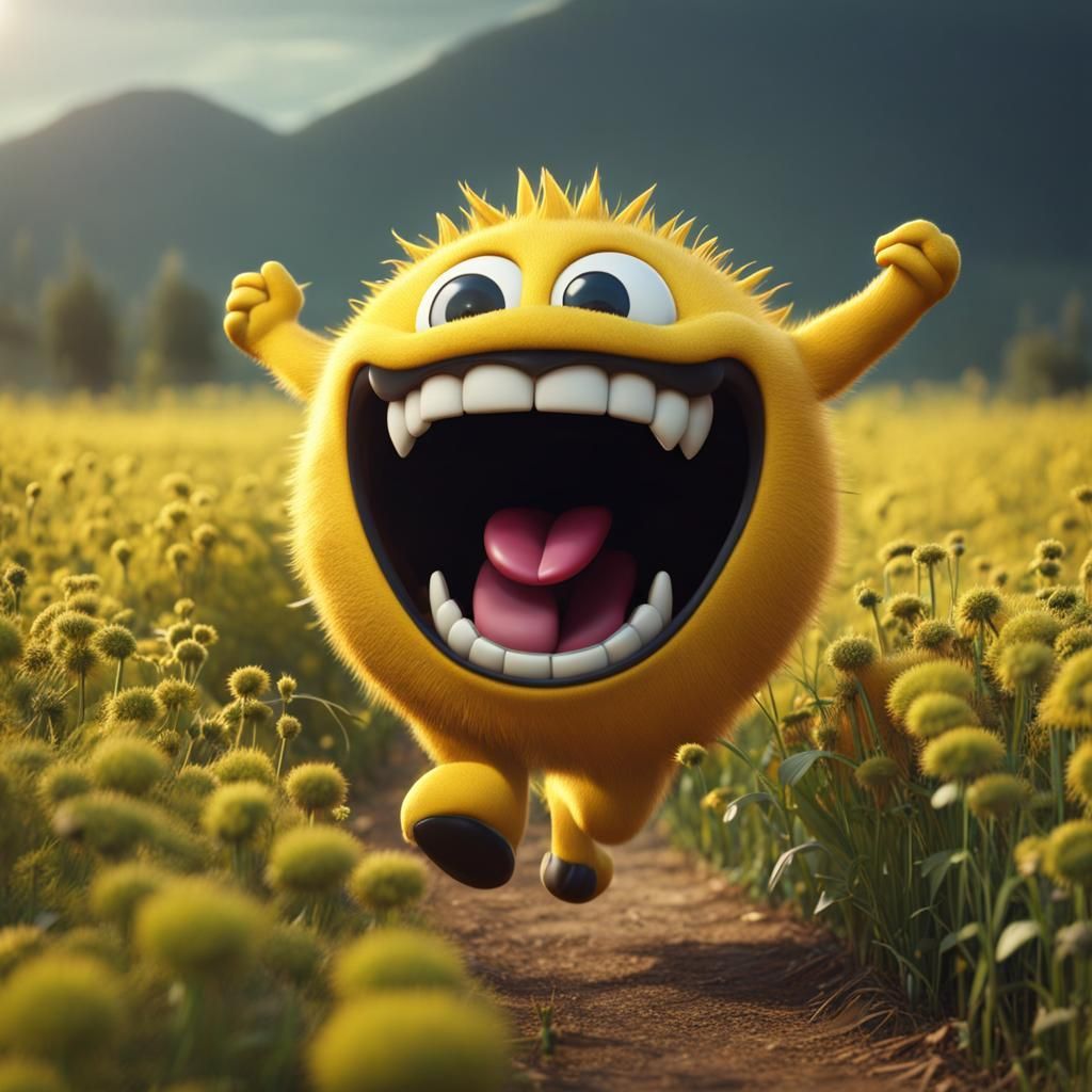 1024x1024 Laughing face emoji monster