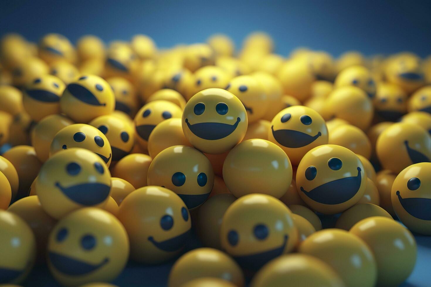 1470x980 Happy and laughing emoticons 3D rendering background, social media and communications concept. AI Generative