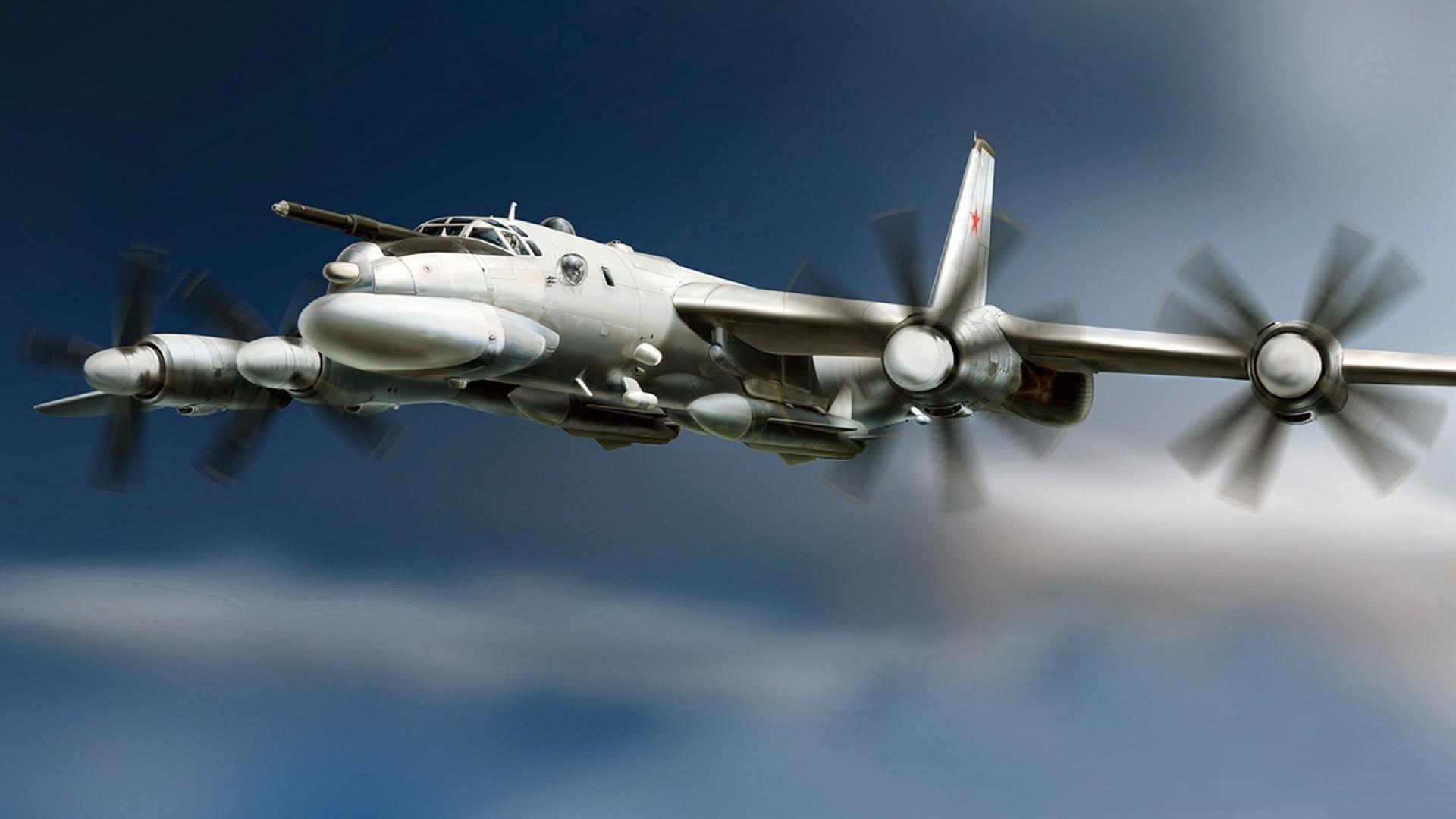 1920x1080 Aircraft Bomber Soviet Tu 95 Bear Russian Air Force Wallpaper