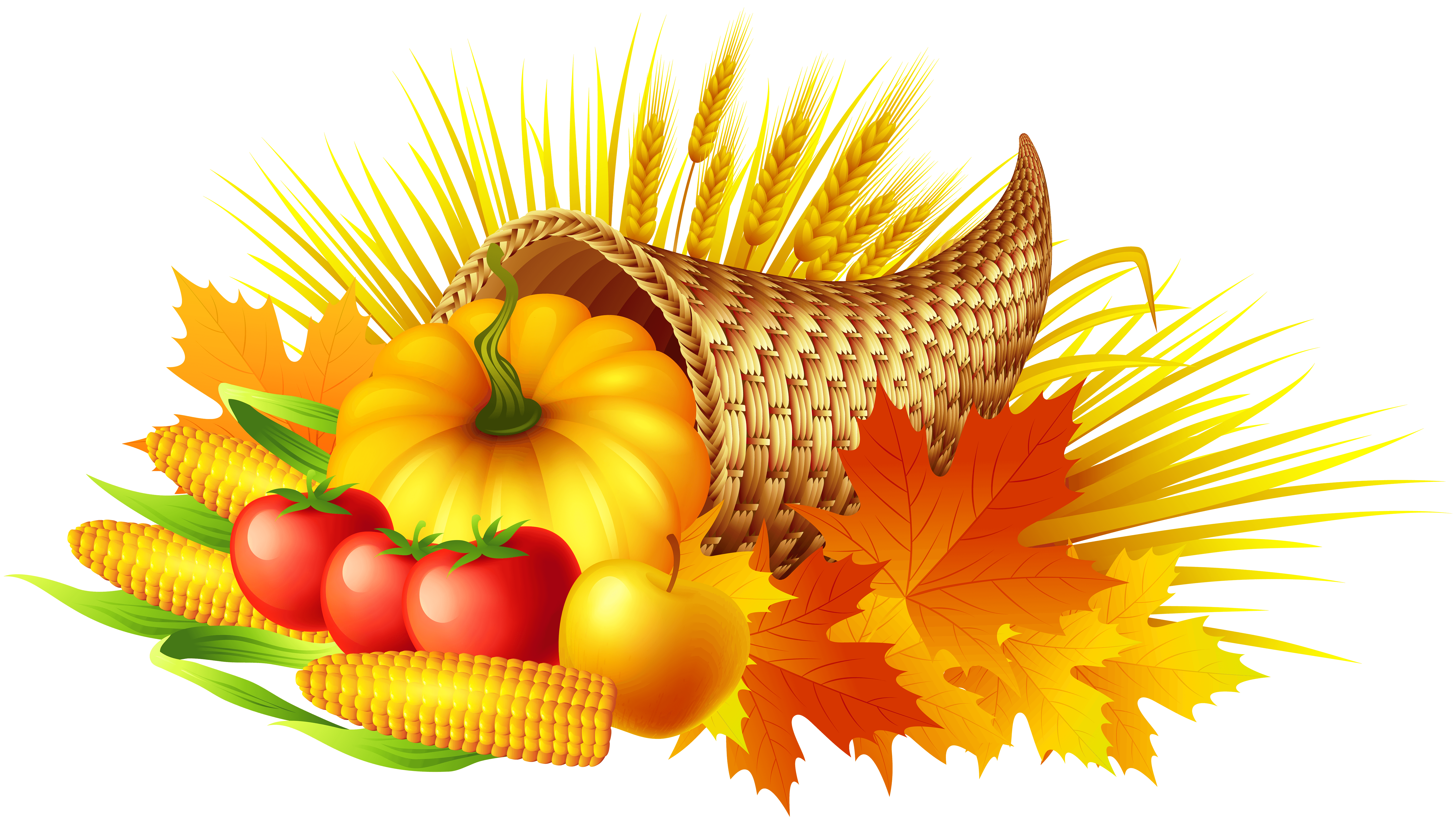 6000x3398 Thanksgiving Cornucopia Transparent PNG Clip Art Image