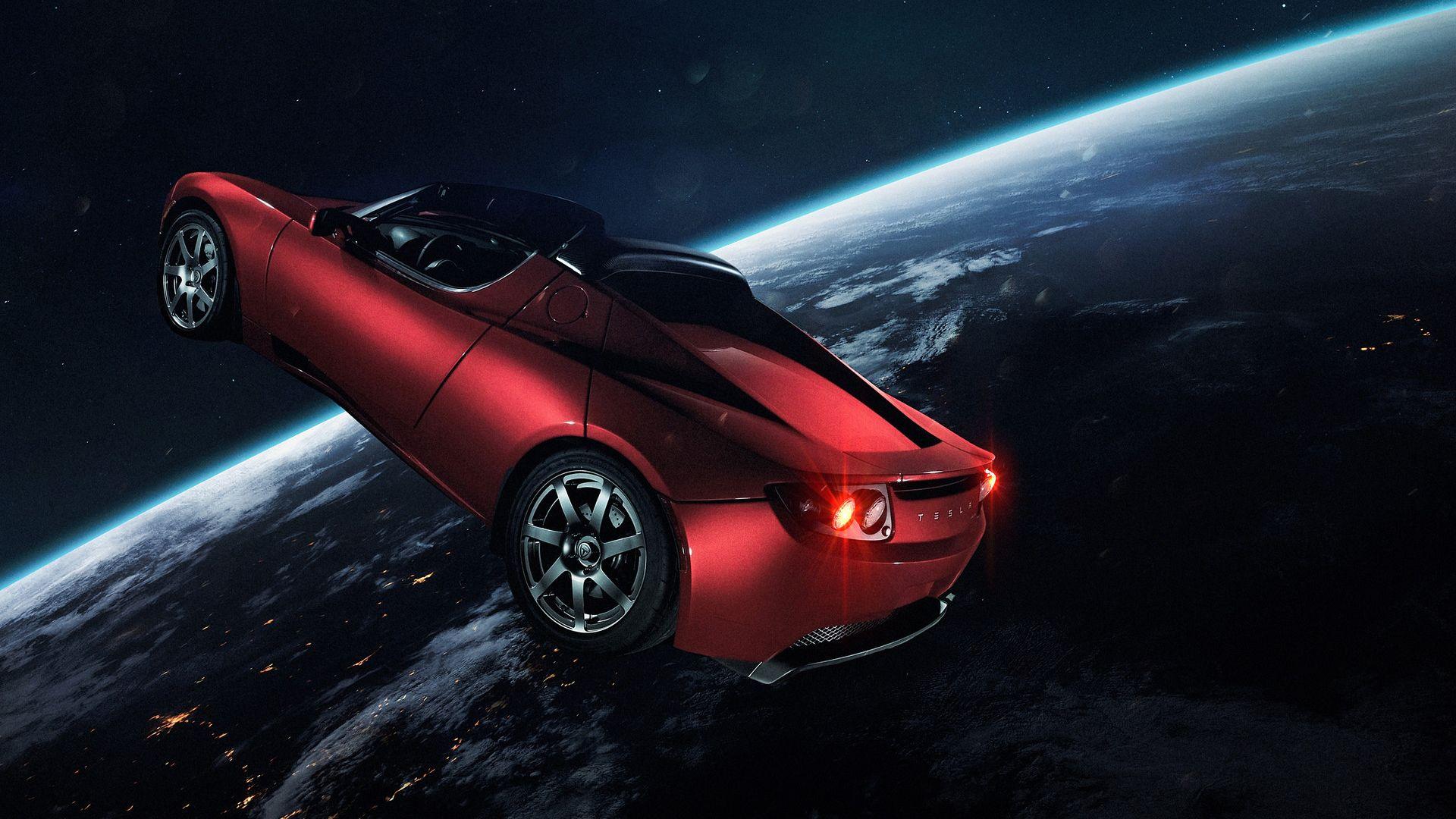 1920x1080 Free download Elon Musk Tesla Roadster in Space Wallpaper HD