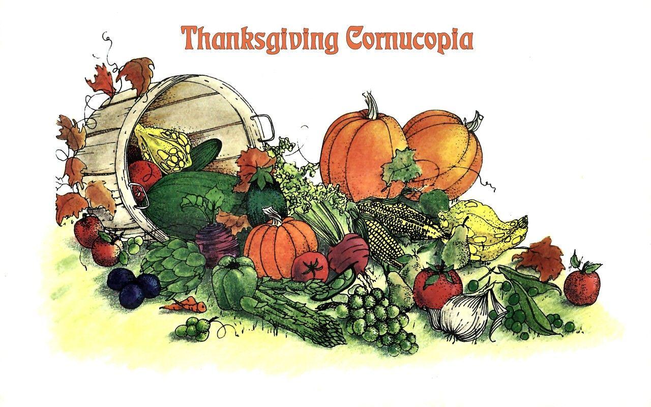 1280x800 Misc: Thanksgiving Cornucopia Painting Vegetables Illustration Art