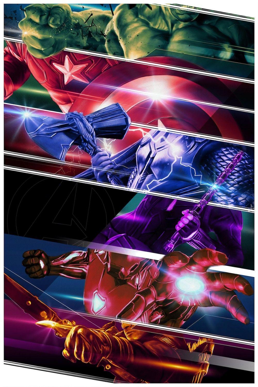 1000x1500 Custom Canvas Wall Mural Avengers Endgame Poster Thanos Thor Hulk