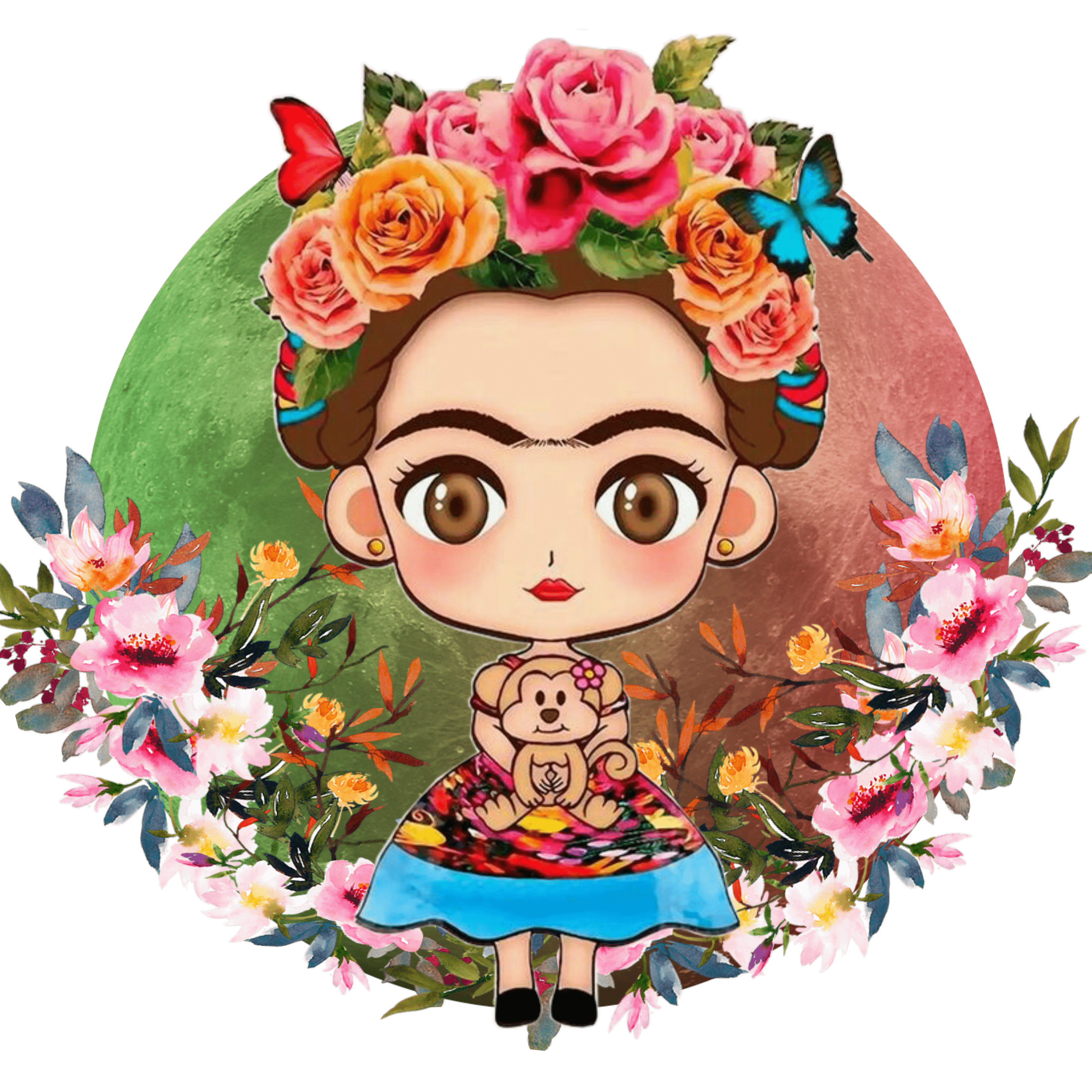 Frida Kahlo Doll Cartoon