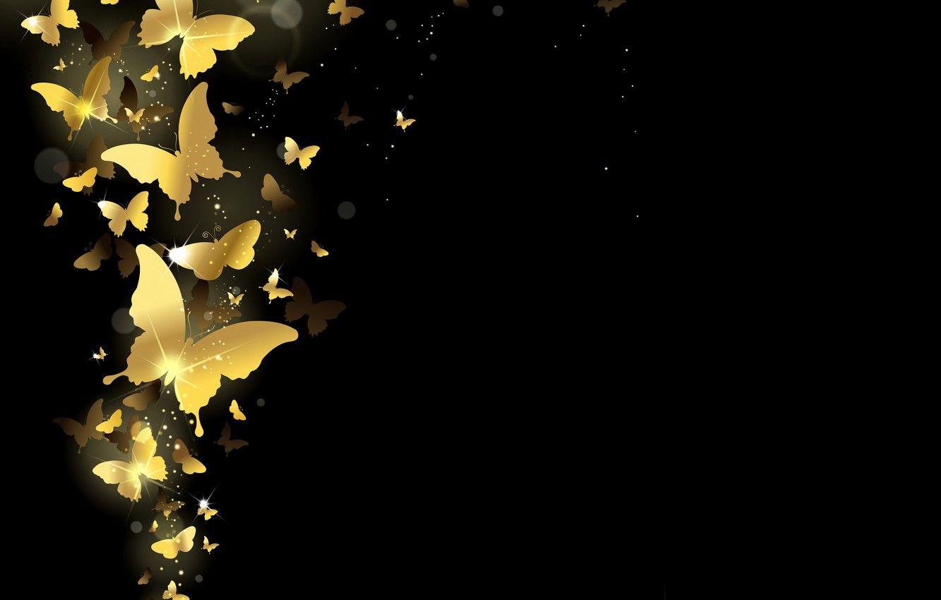 1332x850 Wallpaper butterfly, background, gold, golden, design, background
