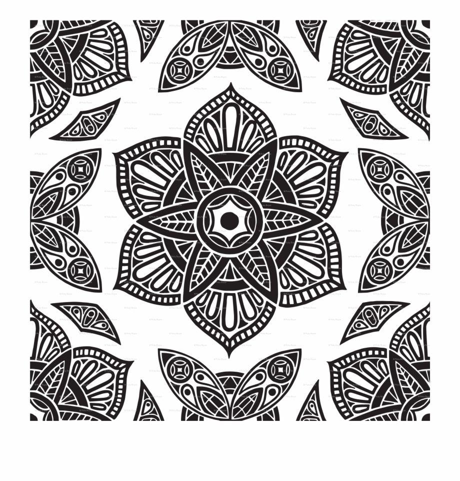 920x960 Floral Mandala Black And White Wallpaper. Transparent PNG