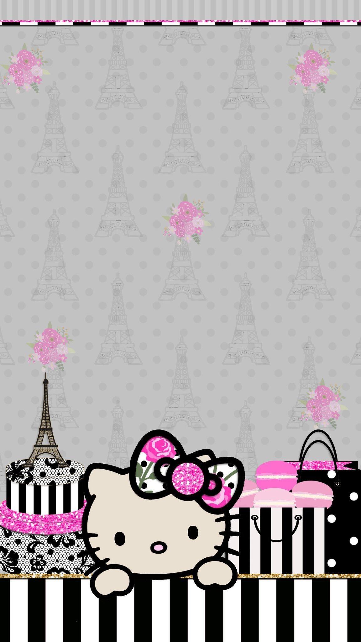 1152x2048 Hello Kitty Wallpaper Black Background