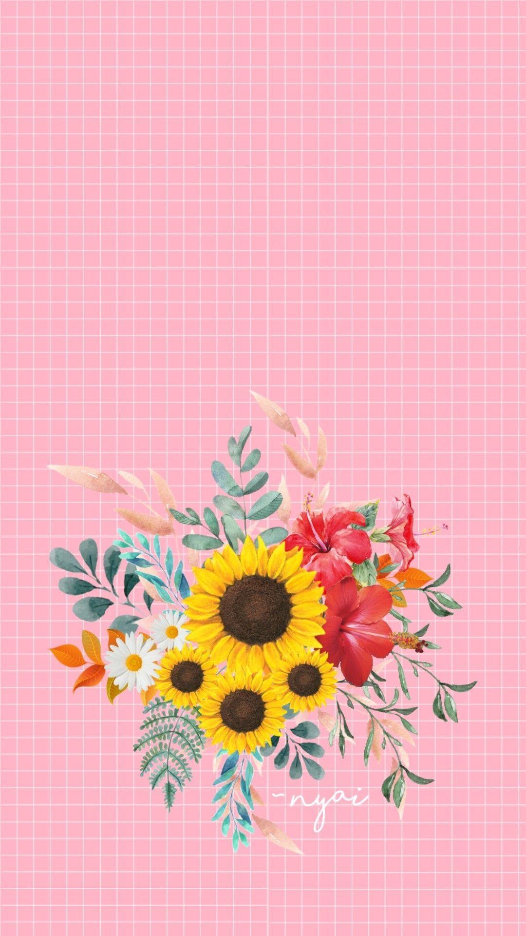 Pink Background Yellow Flower gambar ke 11