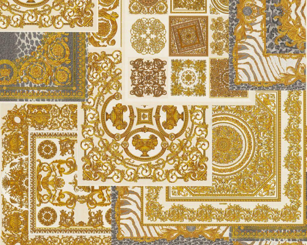 1000x800 Versace Home Wallpaper «Baroque, Black, Brown, Cream, Gold
