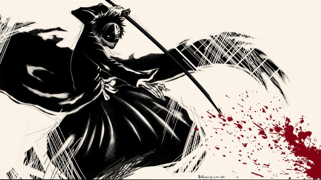 1244x700 Anime series bleach kurosaki ichigo cool character dark blood mask