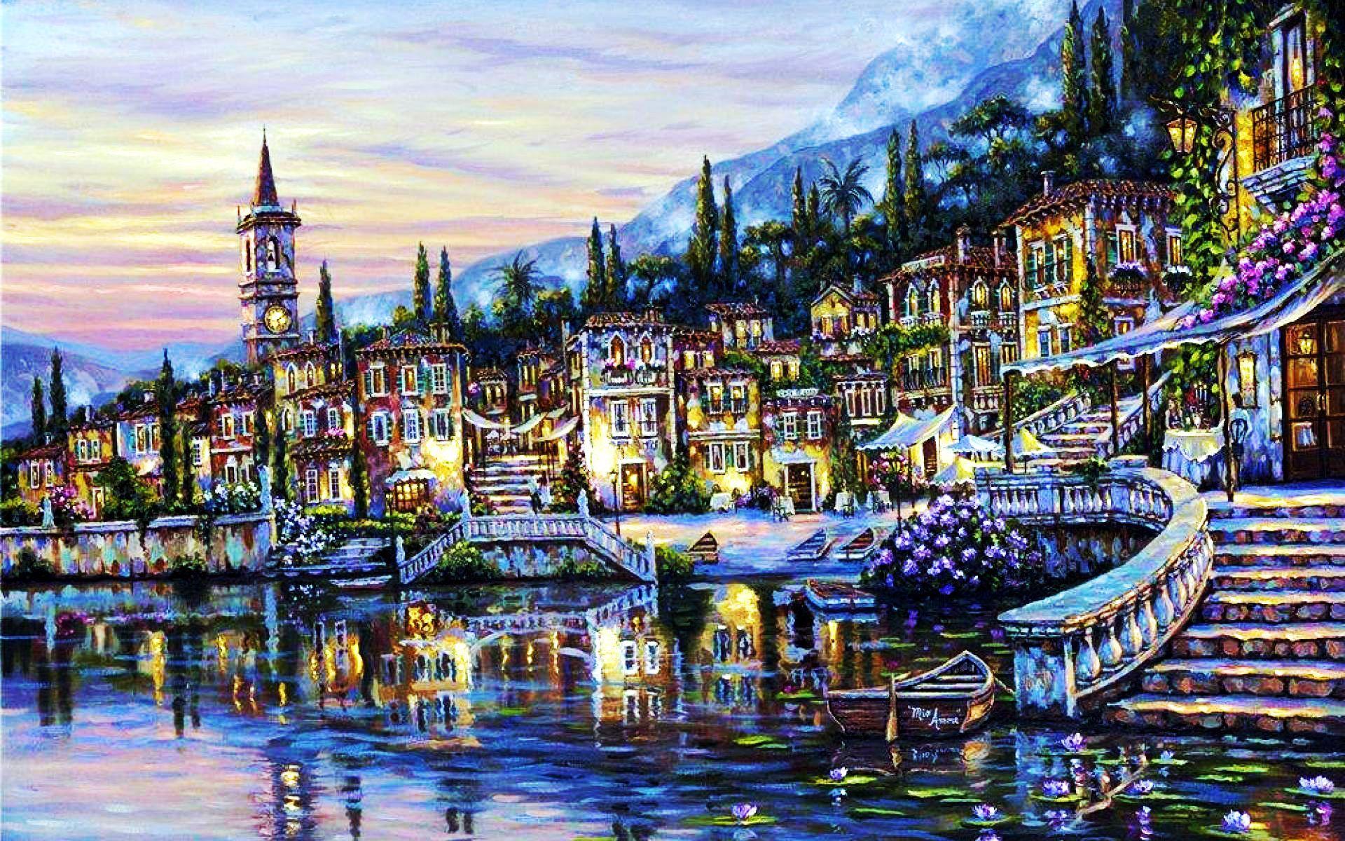 1920x1200 Mediterranean City wallpaper. Mediterranean City