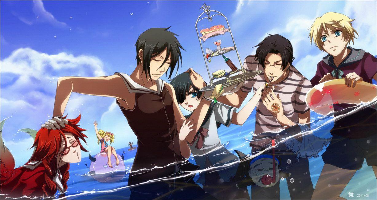 1227x651 Kuroshitsuji : Beach By Kuro Mai